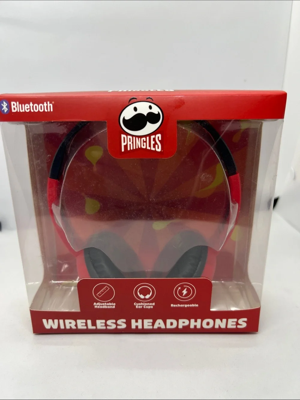 Pringle Red Wireless Bluetooth Headphones with Cushioned Ear Cups